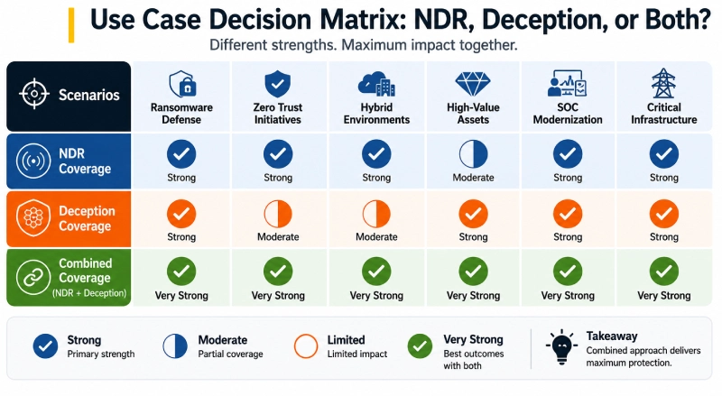 NDR vs Deception Use Case Decision Metrics